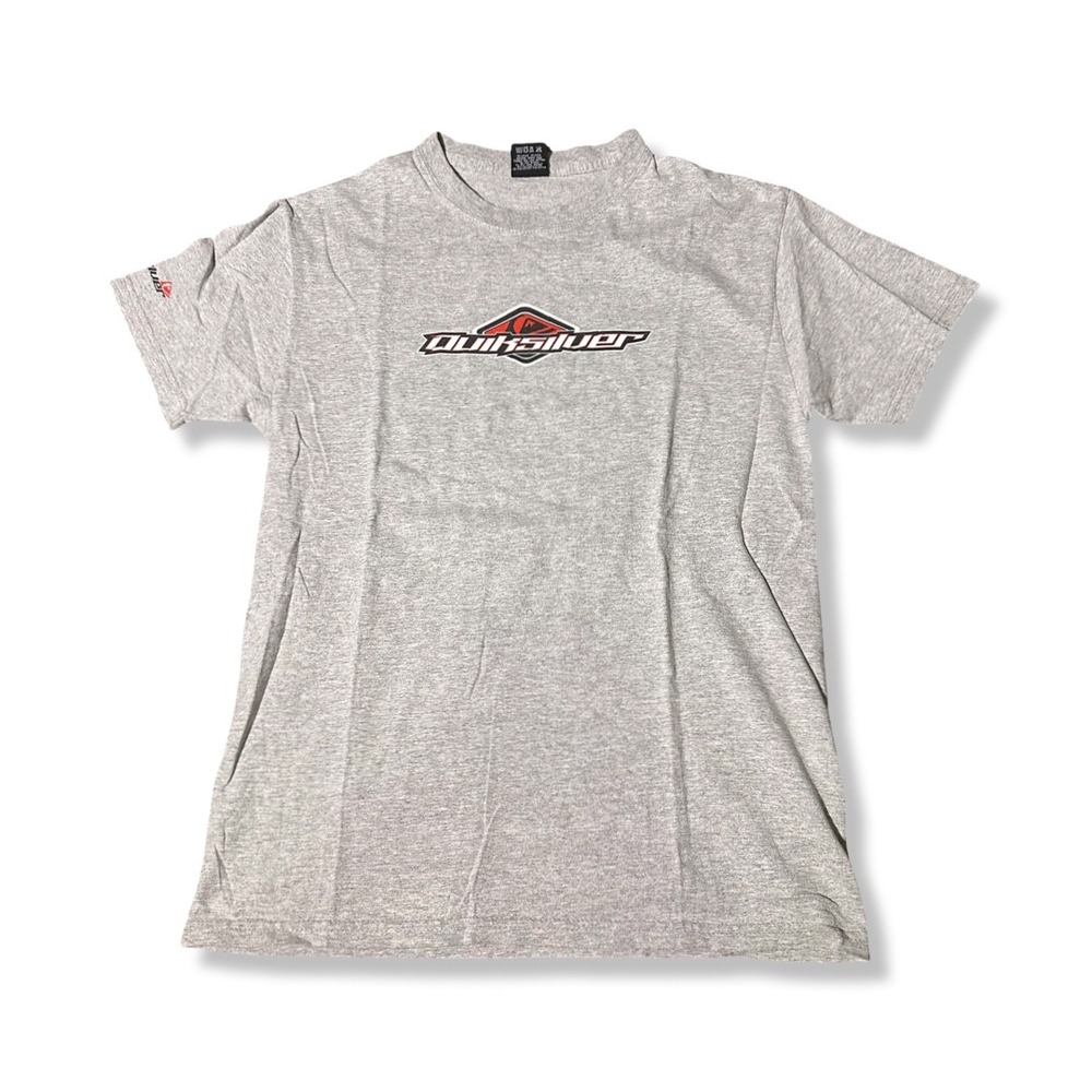 Quiksilver T-Shirt Mens Small Grey Excellent Graphic Surf Short Sleeve Tee Y2K